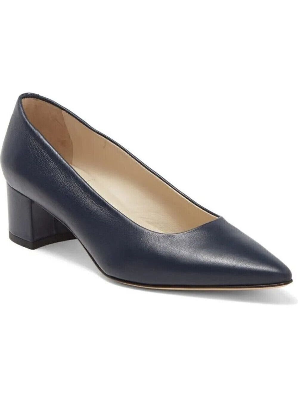 Amalfi by Rangoni BNWT "Paco" navy blue block heel NEW pointed toe pump classic